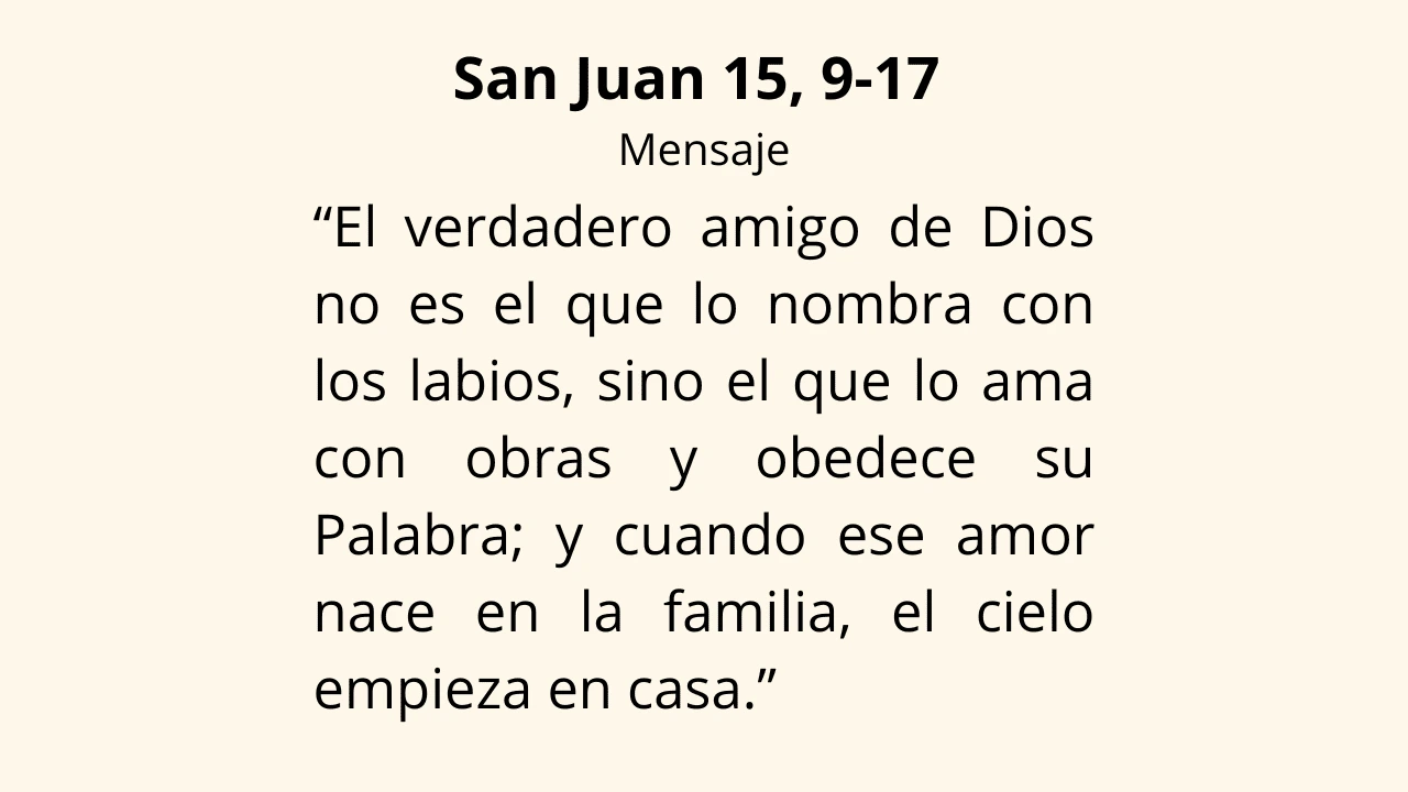 Evangelio San Juan 15, 9-17
