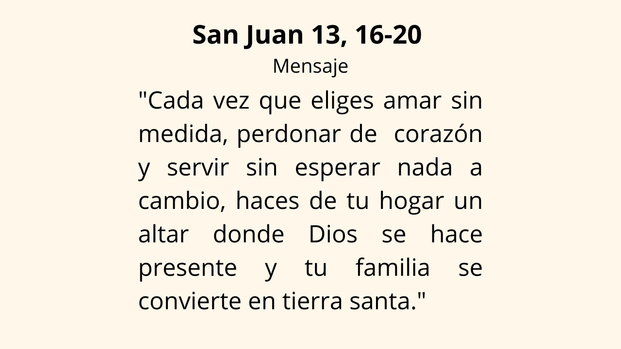 Evangelio San Juan 13, 16-20
