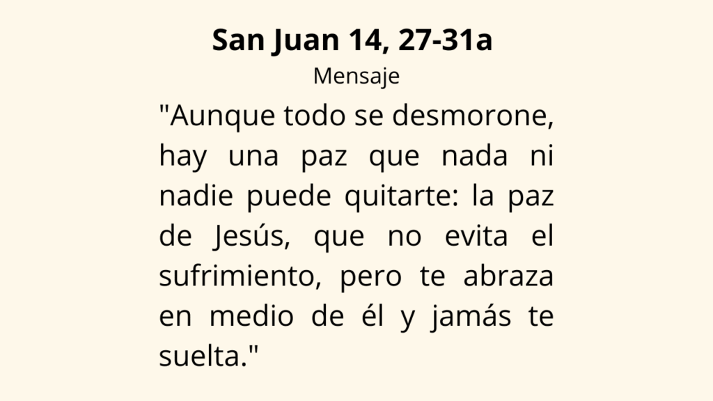 Evangelio San Juan 14, 27-31a