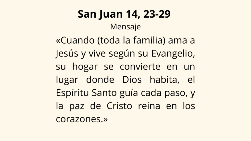 Evangelio San Juan 14, 23-29