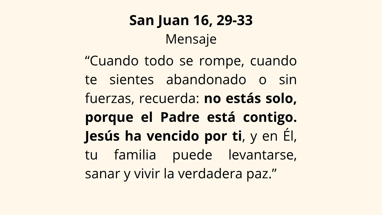 Evangelio San Juan 16, 29-33