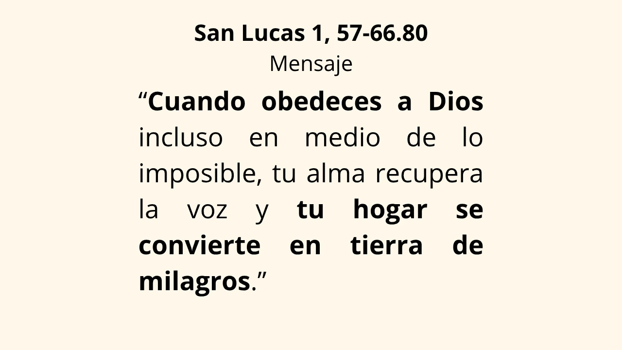 Evangelio San Lucas 1, 57‑66.80
