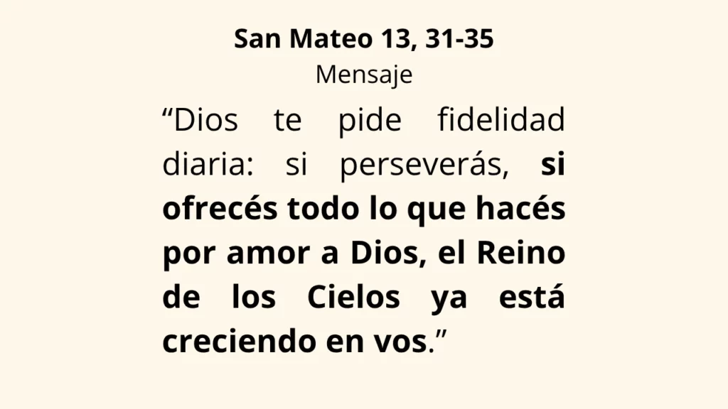 Evangelio San Mateo 13, 31-35