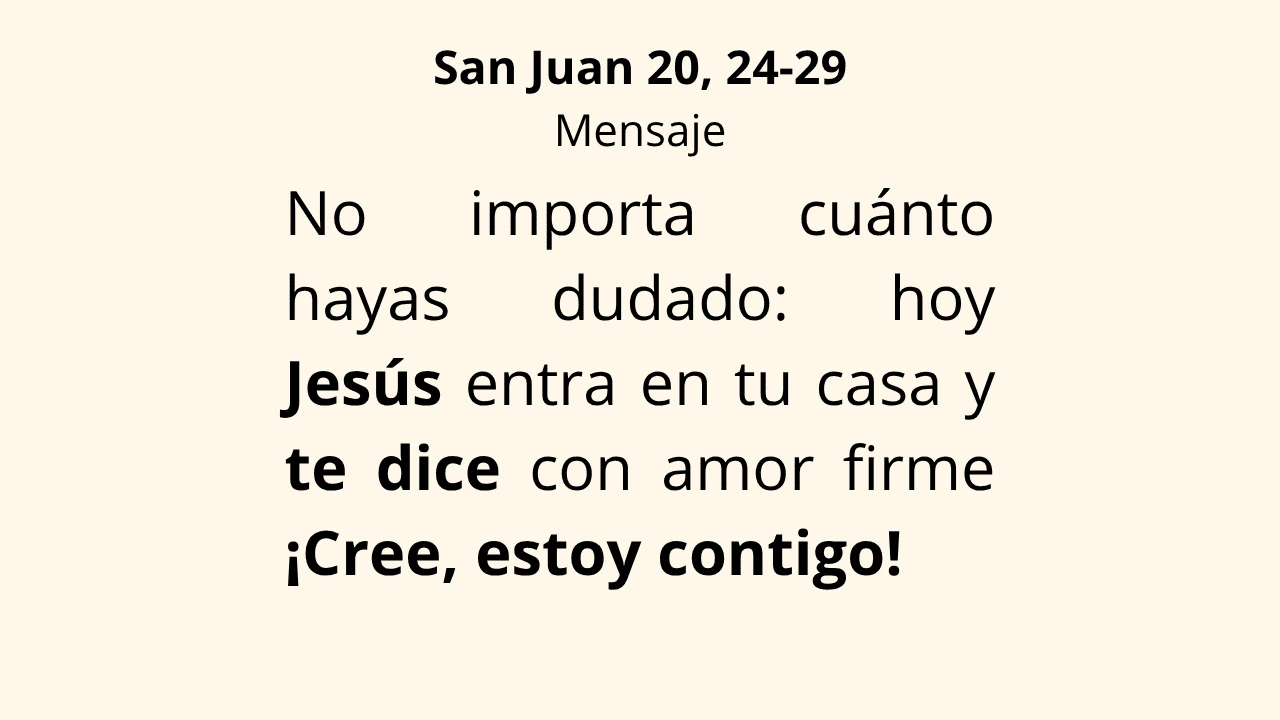 Evangelio San Juan 20, 24-29