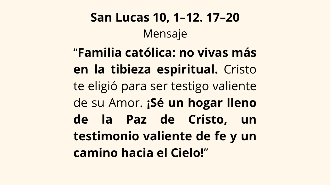 San Lucas 10, 1–12. 17–20