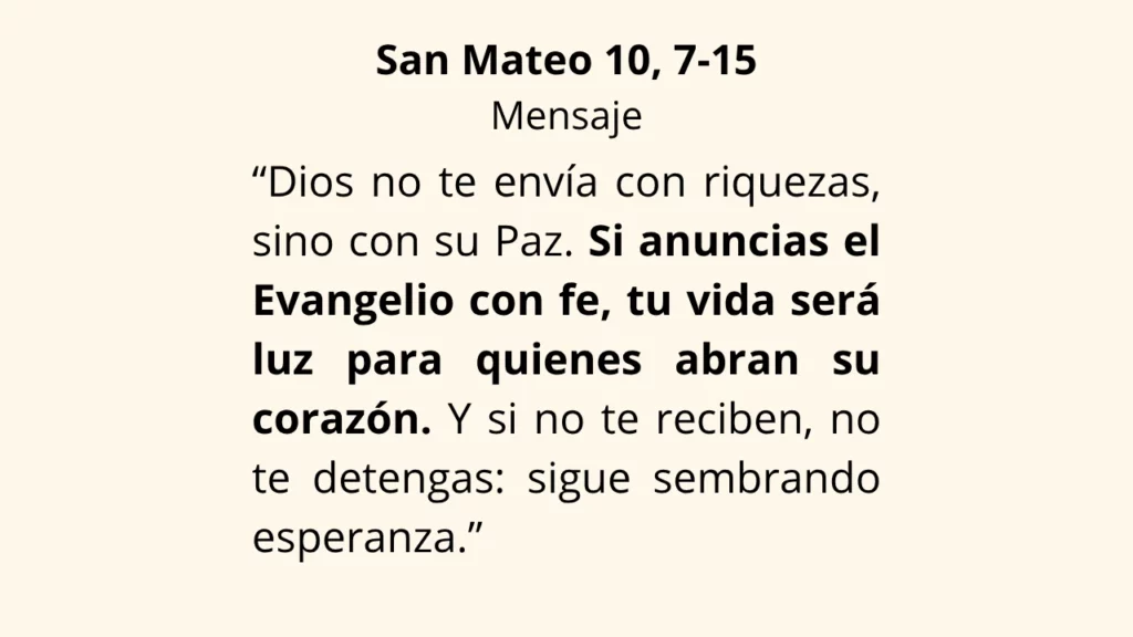Evangelio San Mateo 10, 7‑15
