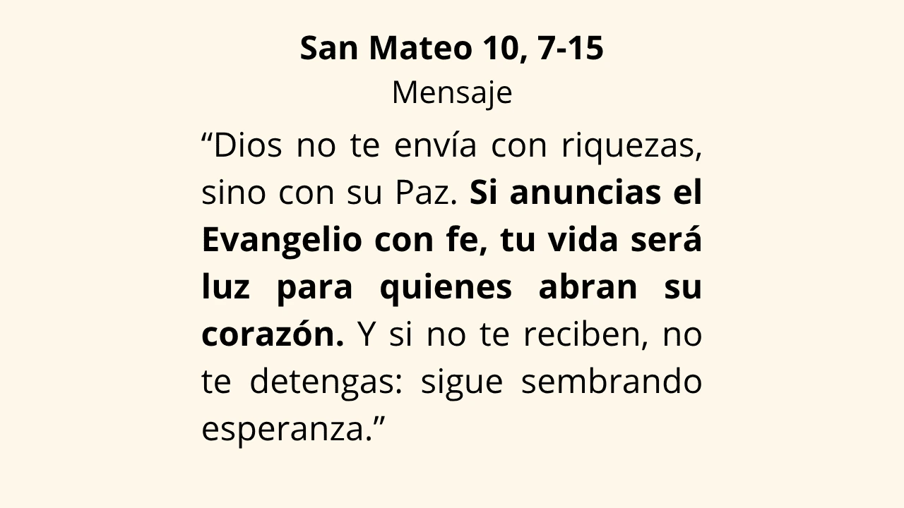 Evangelio San Mateo 10, 7‑15