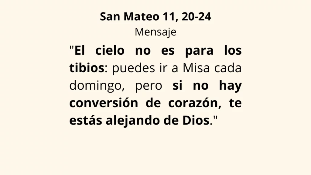 Evangelio San Mateo 11, 20‑24