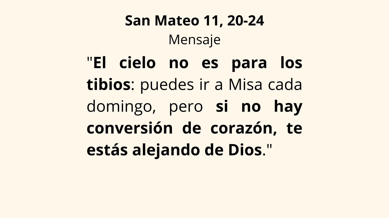 Evangelio San Mateo 11, 20‑24