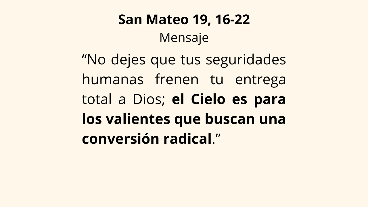 Evangelio San Mateo 19, 16-22