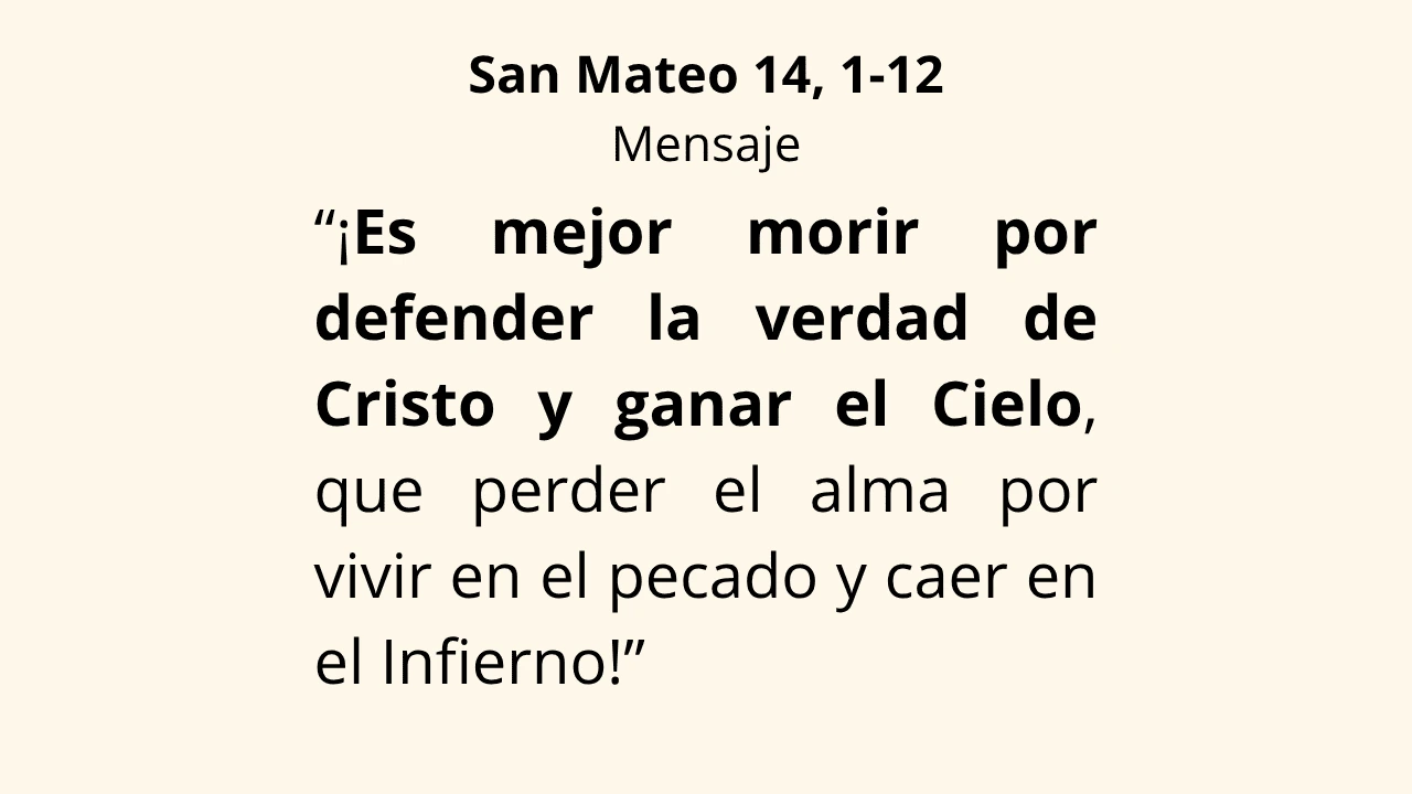 Evangelio San Mateo 14, 1-12