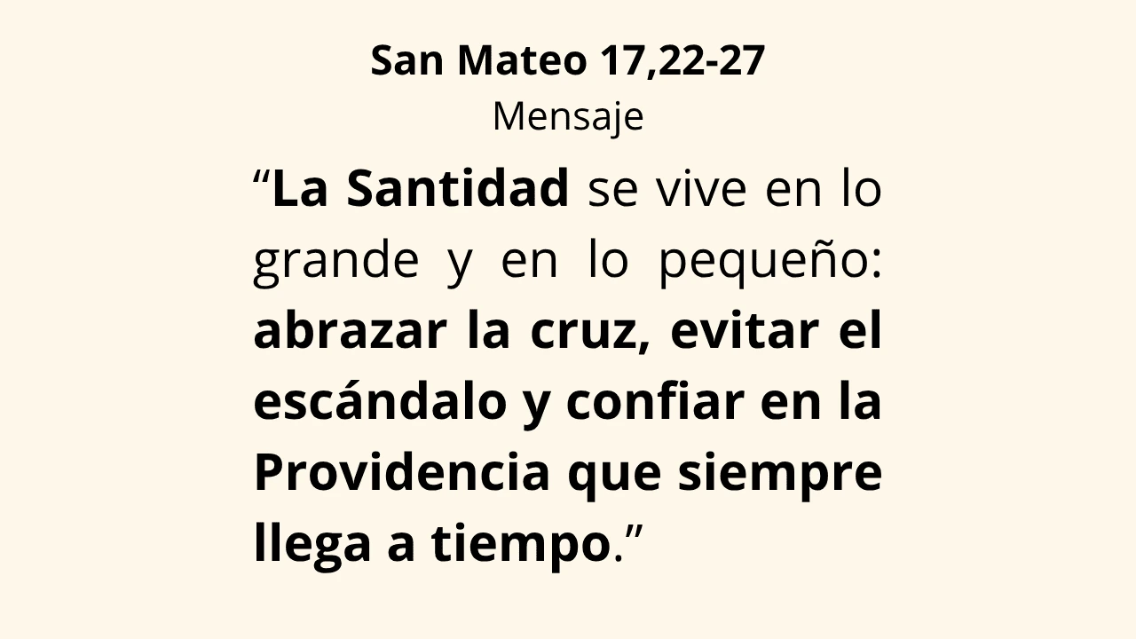 Evangelio San Mateo 17,22-27