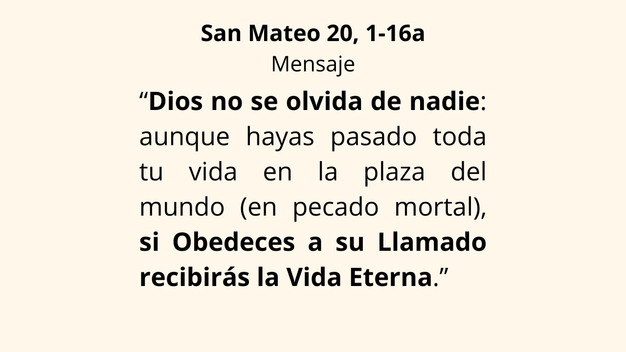 Evangelio San Mateo 20, 1-16a