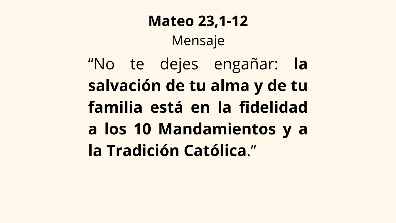 Evangelio San Mateo 23,1-12